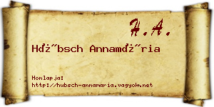 Hübsch Annamária névjegykártya